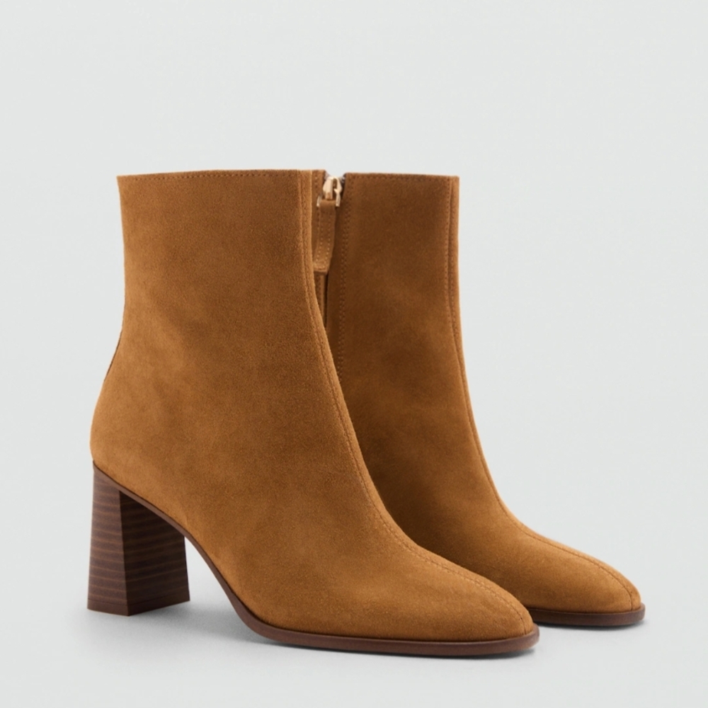 Mango Tan Suede Ankle Boots - Picture 2 of 7